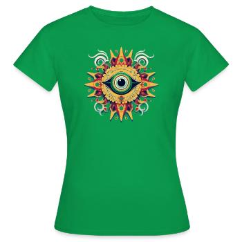 Mandala de l’œil du voyant - T-shirt Femme - vert - Devant - AI Model Female 172 dark (172cm)