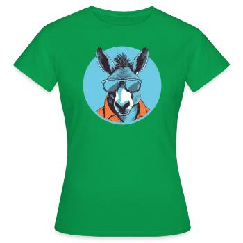 Donkey, Sunglasses, Mule, Steppe Horse - Women's T-Shirt - kelly green - Front - AI Model Female 172 dark (172cm)
