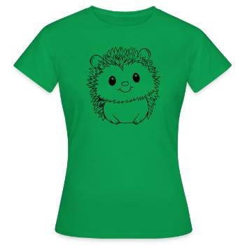 Igel Wald Stachelig Tier - Frauen T-Shirt - Kelly Green - Vorne - AI Model Female 172 dark (172cm)