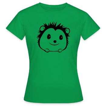 Igel Wald Stachelig Tier - Frauen T-Shirt - Kelly Green - Vorne - AI Model Female 172 dark (172cm)