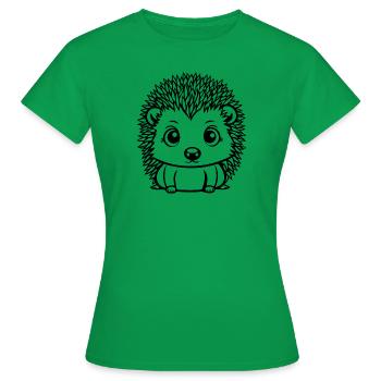 Igel Wald Stachelig Tier - Frauen T-Shirt - Kelly Green - Vorne - AI Model Female 172 dark (172cm)