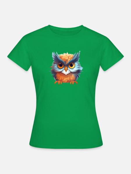 Niedliche Wachsame Eule | Nachtschwärmer Eule - Frauen T-Shirt - Kelly Green