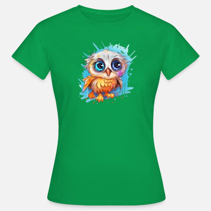 Niedliche Wachsame Eule | Nachtschwärmer Eule - Frauen T-Shirt - Kelly Green