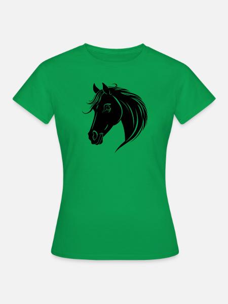 Pferd Pferdekopf Pony - Frauen T-Shirt - Kelly Green