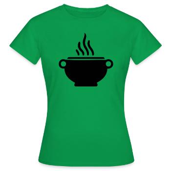 Kessel Magisch Hexe Halloween - Frauen T-Shirt - Kelly Green - Vorne - AI Model Female 172 dark (172cm)