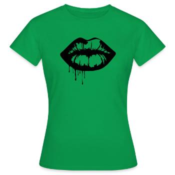 Lips, mouth, kissing lips - Women's T-Shirt - kelly green - Front - AI Model Female 172 dark (172cm)