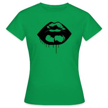 Lèvres, bouche, baisers lèvres - T-shirt Femme - vert - Devant - AI Model Female 172 dark (172cm)