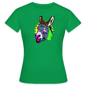 Disko Donkey - Frauen T-Shirt - Kelly Green - Vorne - AI Model Female 172 dark (172cm)