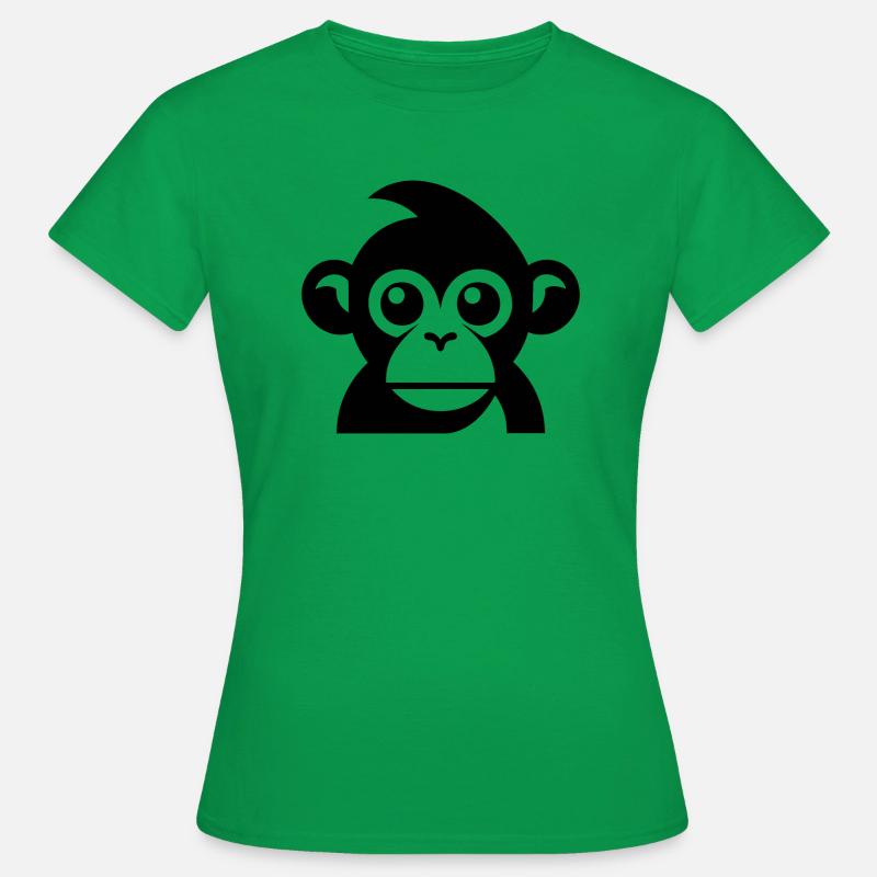 Monkey Monkey Monkey Face Jungle - Women's T-Shirt - kelly green