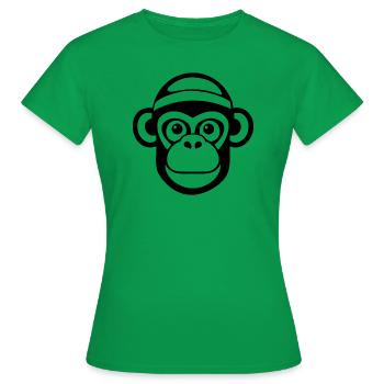 Affe Affen Affengesicht Dschungel - Frauen T-Shirt - Kelly Green - Vorne - AI Model Female 172 dark (172cm)