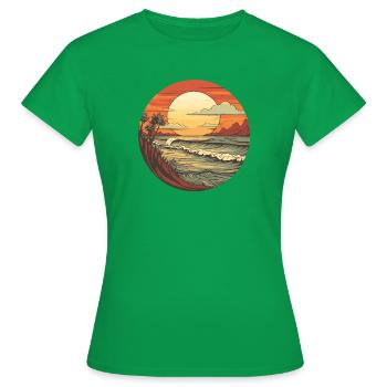 Vintage Sunset - Frauen T-Shirt - Kelly Green - Vorne - AI Model Female 172 dark (172cm)