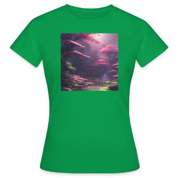 Cherry Blossom - Frauen T-Shirt - Kelly Green - Vorne - AI Model Female 172 dark (172cm)