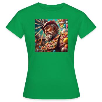 Don Quichote - Zucker Mann - AI Art - Frauen T-Shirt - Kelly Green - Vorne - AI Model Female 172 dark (172cm)