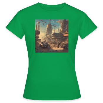 rétro-futurisme, années 1950, lowpoly, œuvres d’art, scetch - T-shirt Femme - vert - Devant - AI Model Female 172 dark (172cm)