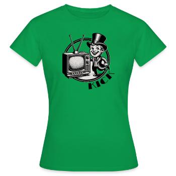 Retro Kick TV - Mainstream abschalten - Frauen T-Shirt - Kelly Green - Vorne - AI Model Female 172 dark (172cm)