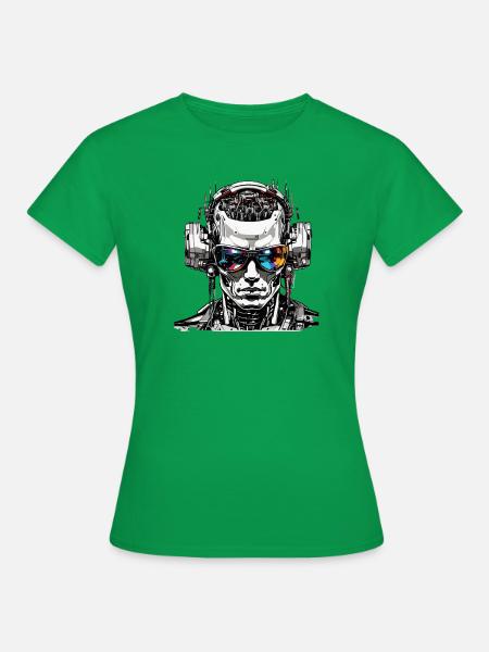 Android, Cyborg Deejay, TRANCE - Frauen T-Shirt - Kelly Green
