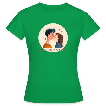 Amore Amore - Women's T-Shirt - kelly green - Front - AI Model Female 172 dark (172cm)