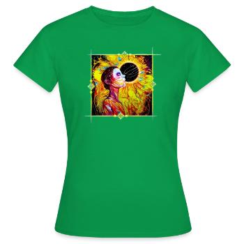Sun Goddess / Sonnengöttin - Frauen T-Shirt - Kelly Green - Vorne - AI Model Female 172 dark (172cm)