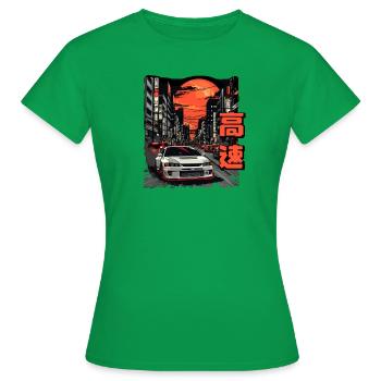 JDM Lancer Evo Vintage Straßenrennen - Frauen T-Shirt - Kelly Green - Vorne - AI Model Female 172 dark (172cm)