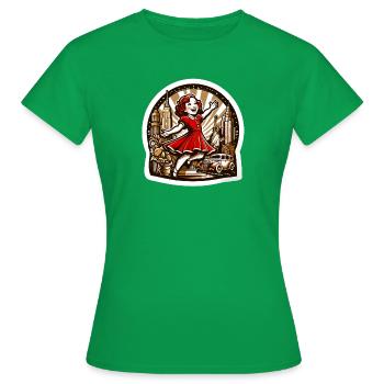 Annie's Art Deco New York - Annie's Art Deco - Frauen T-Shirt - Kelly Green - Vorne - AI Model Female 172 dark (172cm)