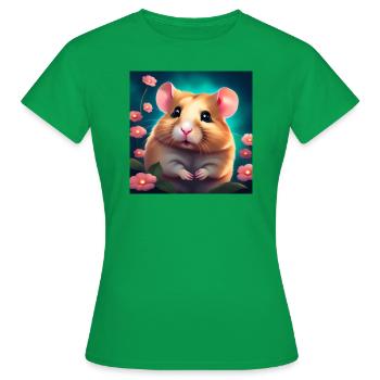 Hamster im Glück - Frauen T-Shirt - Kelly Green - Vorne - AI Model Female 172 dark (172cm)