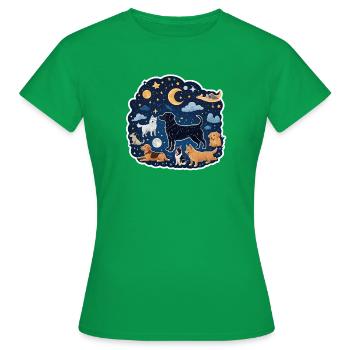 Chiens sous les étoiles - T-shirt Femme - vert - Devant - AI Model Female 172 dark (172cm)