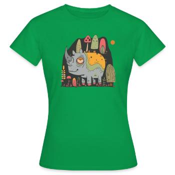 Müdes Nashorn - Frauen T-Shirt - Kelly Green - Vorne - AI Model Female 172 dark (172cm)