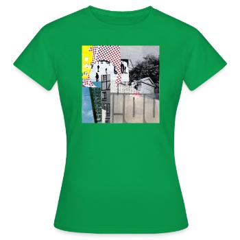 Collage deep in - Frauen T-Shirt - Kelly Green - Vorne - AI Model Female 172 dark (172cm)
