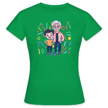 Papy Grands-parents Petits-enfants - T-shirt Femme - vert - Devant - AI Model Female 172 dark (172cm)