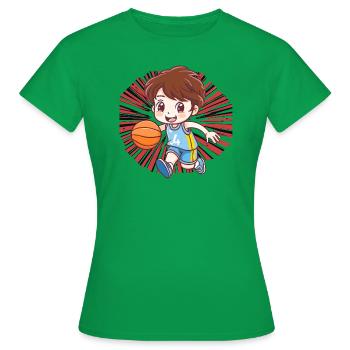 Basketball Basketballmannschaft - Frauen T-Shirt - Kelly Green - Vorne - AI Model Female 172 dark (172cm)