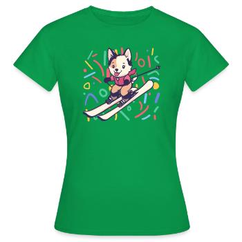 Ski Skifahren Winterurlaub - Frauen T-Shirt - Kelly Green - Vorne - AI Model Female 172 dark (172cm)