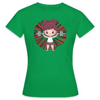 Training Workout - Women's T-Shirt - kelly green - Front - AI Model Female 172 dark (172cm)