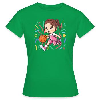 Basket-ball Basketteur Basketteur Dribble - T-shirt Femme - vert - Devant - AI Model Female 172 dark (172cm)