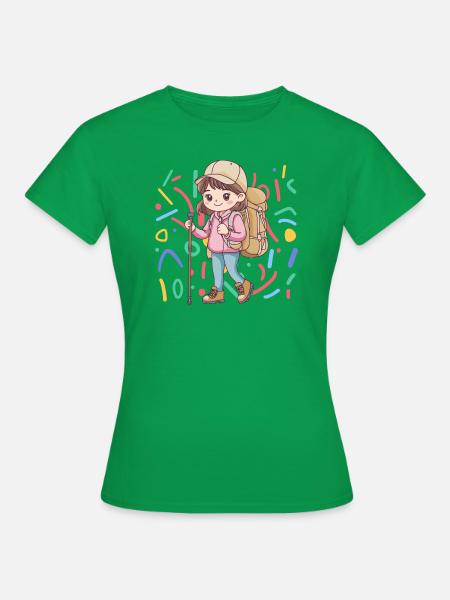 Wandern Pilger Trekker - Frauen T-Shirt - Kelly Green
