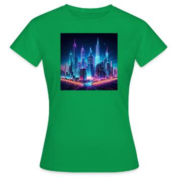 Neon Future Horizon - Frauen T-Shirt - Kelly Green - Vorne - AI Model Female 172 dark (172cm)