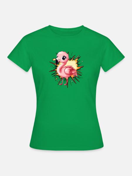Flamingo Tierliebe - Frauen T-Shirt - Kelly Green