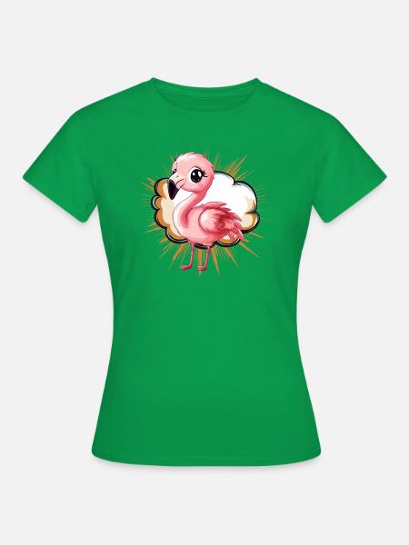 Flamingo Wasservogel - Frauen T-Shirt - Kelly Green