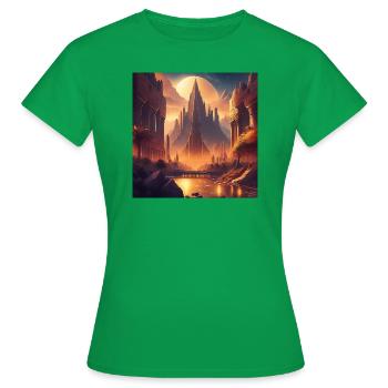 Stadt der uralten Zivilisationen - Frauen T-Shirt - Kelly Green - Vorne - AI Model Female 172 dark (172cm)