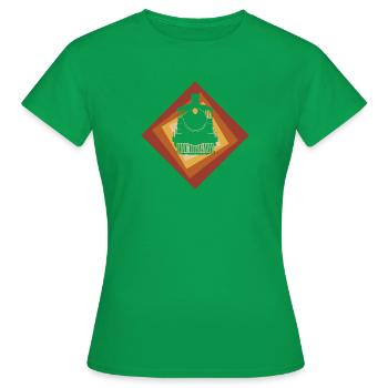 Rails de locomotive à vapeur locomotive à vapeur - T-shirt Femme - vert - Devant - AI Model Female 172 dark (172cm)