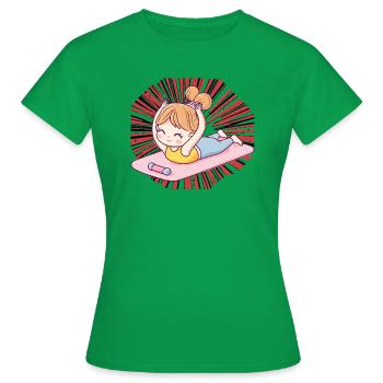 Yoga Pilates Meditieren - Frauen T-Shirt - Kelly Green - Vorne - AI Model Female 172 dark (172cm)
