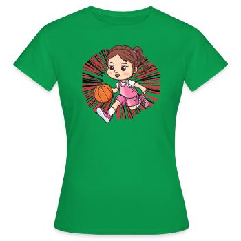 Basketball Basketballer - Frauen T-Shirt - Kelly Green - Vorne - AI Model Female 172 dark (172cm)