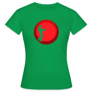 Fischen Angelrute Sportfischer - Frauen T-Shirt - Kelly Green - Vorne - AI Model Female 172 dark (172cm)