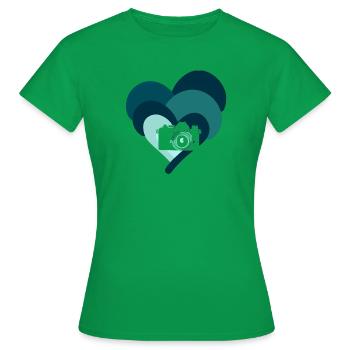 Photography Camera Image - Women's T-Shirt - kelly green - Front - AI Model Female 172 dark (172cm)