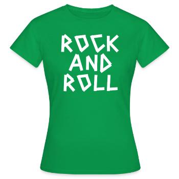 Rock'n'Roll-Logo-Design - Frauen T-Shirt - Kelly Green - Vorne - AI Model Female 172 dark (172cm)