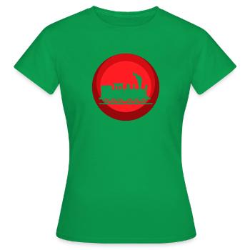 Locomotive à vapeur Locomotive à vapeur Chemin de fer - T-shirt Femme - vert - Devant - AI Model Female 172 dark (172cm)
