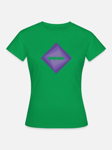 Dampflok Bahn - Frauen T-Shirt - Kelly Green