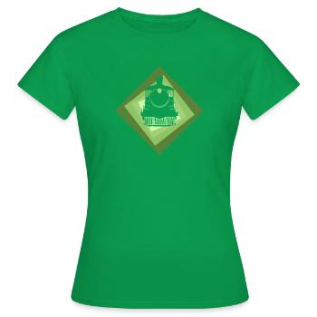 Locomotive à vapeur Chemin de fer Locomotive à vapeur - T-shirt Femme - vert - Devant - AI Model Female 172 dark (172cm)