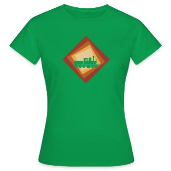Dampflok Modelleisenbahn - Frauen T-Shirt - Kelly Green - Vorne - AI Model Female 172 dark (172cm)