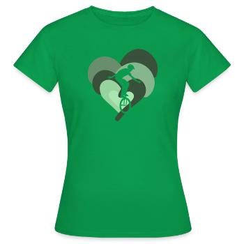 Pédales de monocycle Monocycle - T-shirt Femme - vert - Devant - AI Model Female 172 dark (172cm)