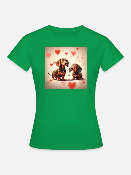 Liebevolle Dackel - Frauen T-Shirt - Kelly Green